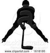 Vector Illustration of Hockey Player Sports Silhouettes by AtStockIllustration