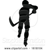 Vector Illustration of Hockey Player Sports Silhouettes by AtStockIllustration