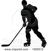 Vector Illustration of Hockey Sports Player Silhouettes by AtStockIllustration