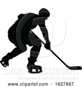 Vector Illustration of Hockey Sports Player Silhouettes by AtStockIllustration