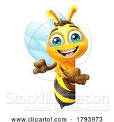 Vector Illustration of Honey Bumble Bee Bumblebee Cute Mascot by AtStockIllustration