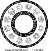 Vector Illustration of Horoscope Astrology Zodiac Star Signs Symbols Set by AtStockIllustration