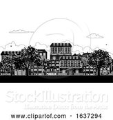 Vector Illustration of Houses Victorian Georgian Silhouettes Row Street by AtStockIllustration