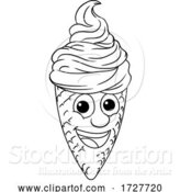 Vector Illustration of Ice Cream Cone Character Mascot by AtStockIllustration