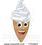 Vector Illustration of Ice Cream Cone Character Mascot by AtStockIllustration