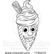 Vector Illustration of Ice Cream Cone Character Mascot by AtStockIllustration