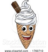 Vector Illustration of Ice Cream Cone Character Mascot by AtStockIllustration