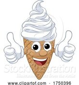 Vector Illustration of Ice Cream Cone Character Mascot Thumbs up by AtStockIllustration