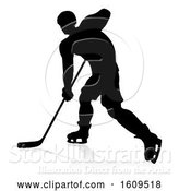 Vector Illustration of Ice Hockey Player Silhouette by AtStockIllustration