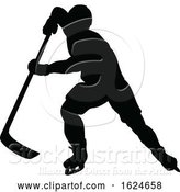 Vector Illustration of Ice Hockey Player Silhouette by AtStockIllustration