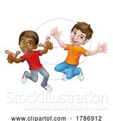 Vector Illustration of Jumping Boys Children Children by AtStockIllustration