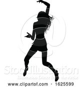 Vector Illustration of Lady Dancing Person Silhouette by AtStockIllustration