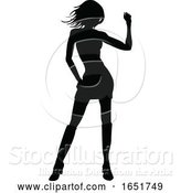 Vector Illustration of Lady Dancing Person Silhouette by AtStockIllustration