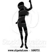 Vector Illustration of Lady Dancing Person Silhouette by AtStockIllustration