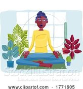 Vector Illustration of Lady Meditating Doing Yoga Pilates Illustration by AtStockIllustration