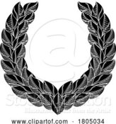 Vector Illustration of Laurel Wreath Branch Leaf Emblem Heraldry Design by AtStockIllustration