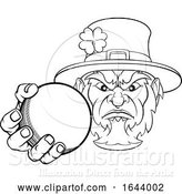 Vector Illustration of Leprechaun Holding Cricket Ball Sports Mascot by AtStockIllustration