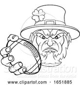 Vector Illustration of Leprechaun Holding Football Ball Sports Mascot by AtStockIllustration
