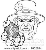 Vector Illustration of Leprechaun Holding Golf Ball Sports Mascot by AtStockIllustration
