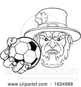 Vector Illustration of Leprechaun Holding Soccer Ball Sports Mascot by AtStockIllustration