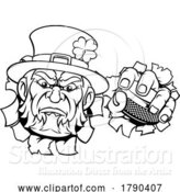 Vector Illustration of Leprechaun Ice Hockey Sports Mascot by AtStockIllustration