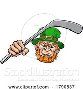 Vector Illustration of Leprechaun Ice Hockey Sports Mascot by AtStockIllustration