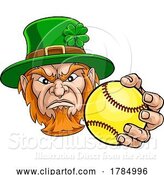 Vector Illustration of Leprechaun Softball Animal Sports Team Mascot by AtStockIllustration