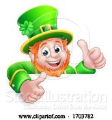 Vector Illustration of Leprechaun St Patricks Day Thumbs up Sign by AtStockIllustration