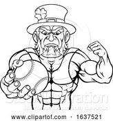 Vector Illustration of Leprechaun Tough St Patricks Day Character or Baseball Sports Mascot by AtStockIllustration