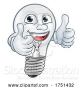 Vector Illustration of Light Bulb Character Lightbulb Mascot by AtStockIllustration