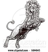 Vector Illustration of Lion Attacking Illustration by AtStockIllustration