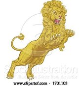 Vector Illustration of Lion Attacking Illustration by AtStockIllustration