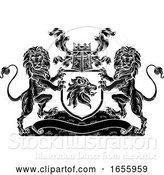 Vector Illustration of Lion Heraldic Crest Coat of Arms Shield Emblem by AtStockIllustration