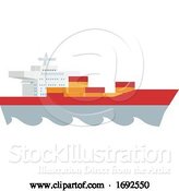 Vector Illustration of Logistics Cargo Container Ship Concept by AtStockIllustration