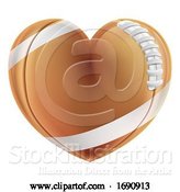 Vector Illustration of Love Heart Shape American Football Ball Concept by AtStockIllustration