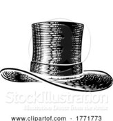 Vector Illustration of Magic Top Hat Woodcut Vintage Etching Drawing by AtStockIllustration