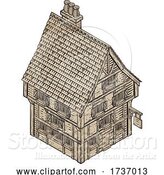 Vector Illustration of Medieval Building Map Icon Vintage Illustration by AtStockIllustration