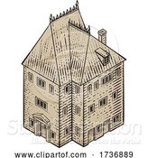 Vector Illustration of Medieval Building Map Icon Vintage Illustration by AtStockIllustration