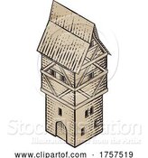 Vector Illustration of Medieval Building Map Icon Vintage Illustration by AtStockIllustration