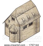 Vector Illustration of Medieval Building Map Icon Vintage Illustration by AtStockIllustration