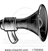 Vector Illustration of Megaphone Mega Phone Bullhorn Vintage Style by AtStockIllustration