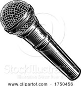 Vector Illustration of Microphone Vintage Woodcut Engraved Style by AtStockIllustration