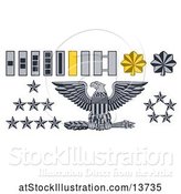 Vector Illustration of Military American Army Officer Rank Badges by AtStockIllustration