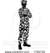 Vector Illustration of Military Army Soldier Guy in Silhouette by AtStockIllustration