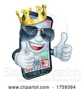 Vector Illustration of Mobile Phone Cool King Thumbs up Mascot by AtStockIllustration