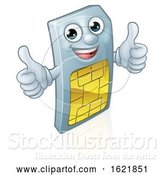 Vector Illustration of Mobile Phone Sim Card Mascot by AtStockIllustration