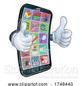 Vector Illustration of Mobile Phone Thumbs up Mascot by AtStockIllustration