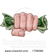 Vector Illustration of Money Cash Fist Hand Comic Pop Art by AtStockIllustration