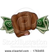 Vector Illustration of Money Cash Fist Hand Comic Pop Art by AtStockIllustration