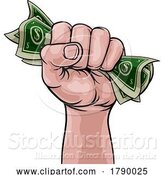 Vector Illustration of Money Cash Fist Hand Comic Pop Art by AtStockIllustration